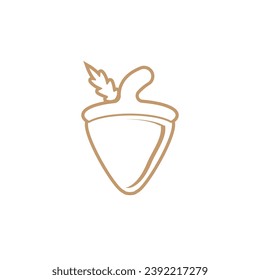 Acorn icon and symbol vector template illustration