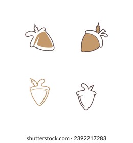 Acorn icon and symbol vector template illustration