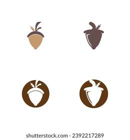 Acorn icon and symbol vector template illustration