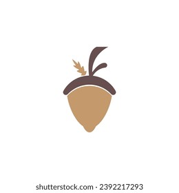 Acorn icon and symbol vector template illustration