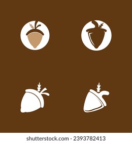 Acorn icon and symbol vector template illustration