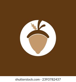 Acorn icon and symbol vector template illustration