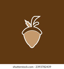 Acorn icon and symbol vector template illustration