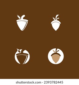 Acorn icon and symbol vector template illustration