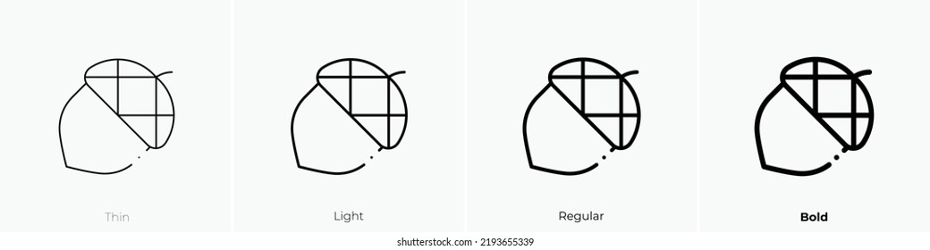 acorn icon. Thin, Light Regular And Bold style design isolated on white background