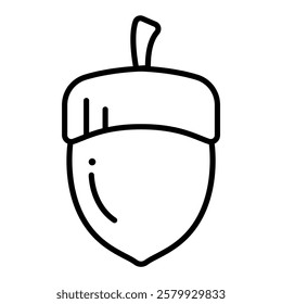 Acorn icon in thin line style