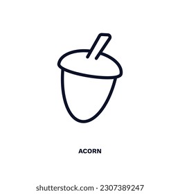 acorn icon. Thin line acorn icon from vegetables and fruits collection. Outline vector isolated on white background. Editable acorn symbol can be used web and mobile