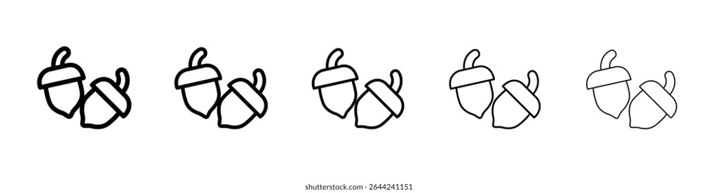 ícone de bolota delineamento fino marca de logotipo definida