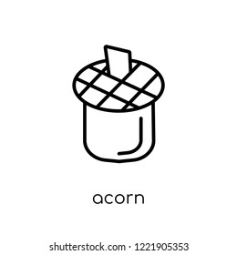 acorn icon. Trendy modern flat linear vector acorn icon on white background from thin line Fruit and vegetables collection, outline vector illustration