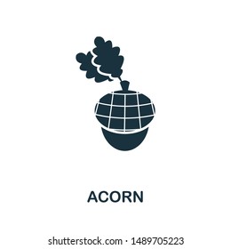 Acorn icon vector illustration. Creative sign from acorn icons collection. Filled flat Acorn icon for computer and mobile. Symbol, logo vector graphics.