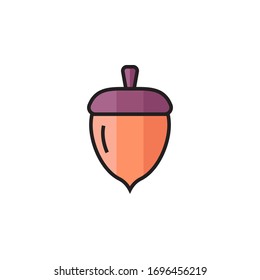 acorn icon vector illustration filled outline style design. isolated on white background