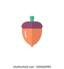acorn icon vector illustration flat style design. isolated on white background