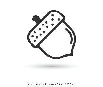 Acorn icon, vector illustration. Flat design style. vector acorn icon illustration isolated on white background, acorn icon