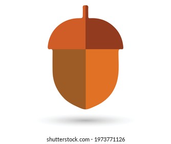 Acorn icon, vector illustration. Flat design style. vector acorn icon illustration isolated on white background, acorn icon