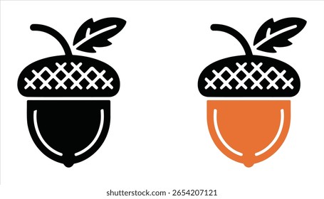  Ilustração de vetor de ícone de milho com design de folha, símbolo de outono