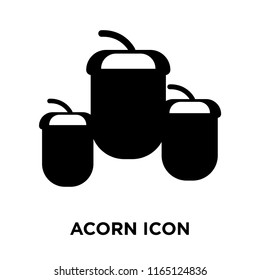 Acorn icon vector isolated on white background, Acorn transparent sign , dark pictogram