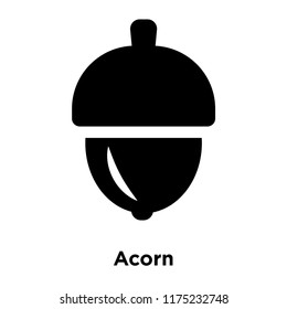 Acorn icon vector isolated on white background, logo concept of Acorn sign on transparent background, filled black symbol