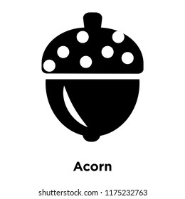 Acorn icon vector isolated on white background, logo concept of Acorn sign on transparent background, filled black symbol