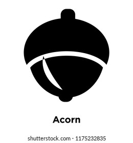 Acorn icon vector isolated on white background, logo concept of Acorn sign on transparent background, filled black symbol