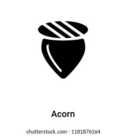 Acorn icon vector isolated on white background, logo concept of Acorn sign on transparent background, filled black symbol