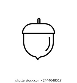 icono de bellota vector. ilustración de línea plana de signo de bellota sobre fondo blanco..eps