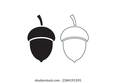 acorn icon vector silhouette isolated in white background