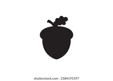 acorn icon vector silhouette isolated in white background