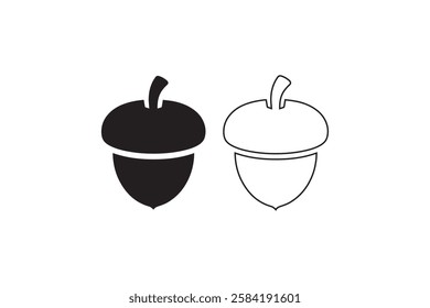 acorn icon vector silhouette isolated in white background