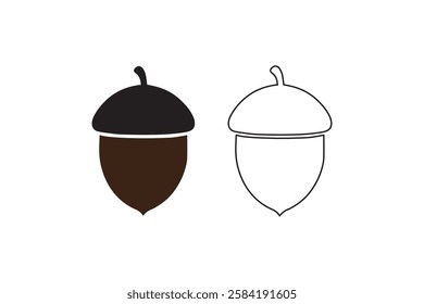 acorn icon vector silhouette isolated in white background