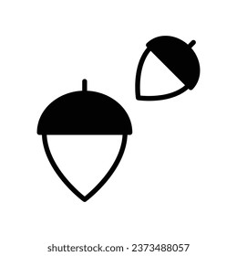 Acorn icon with white background vector stock illustration