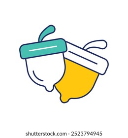 Icono de bellota con fondo blanco Vector Ilustración de stock