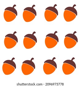 Acorn icons set. Flat set of acorn vector icons for web design