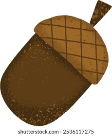 Acorn Illustration with Textured Design