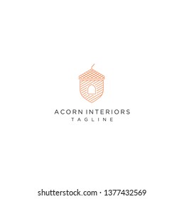 acorn interiors design logo concept