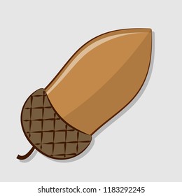 Acorn isolated on a white background. Flat design Vector illustration