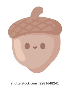 acorn kawaii food icon isolated