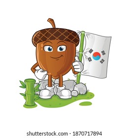 acorn korean character. cartoon mascot vector