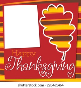 Acorn leaf Thanksgiving card in vector format.