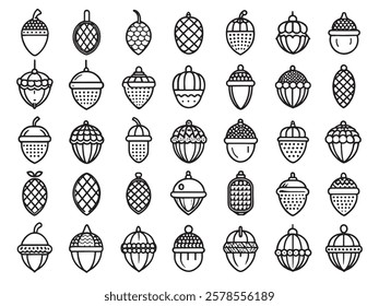 Acorn Line Art Icon Nature Design