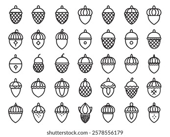 Acorn Line Art Icon Simple Elegance