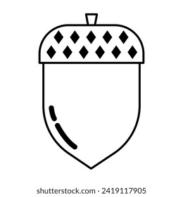Acorn line icon. Oak, squirrel, nut, fruit, tree, autumn, chestnut, sprout, forest, pine cone, food, leaf, hat. Vector icon for business and advertising