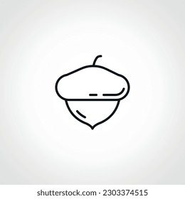 Acorn line icon, thanksgiving and oak seed, oak nut linear icon