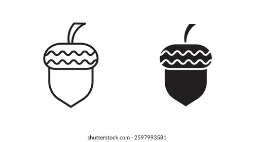 Acorn line icon vector set.