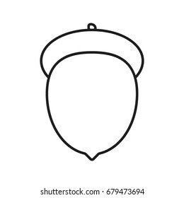 Acorn linear icon. Thin line illustration. Oak fruit contour symbol. Vector isolated outline drawing