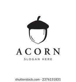 Acorn logo design with branching vintage oak leaves.Logo for forest, business, vector.