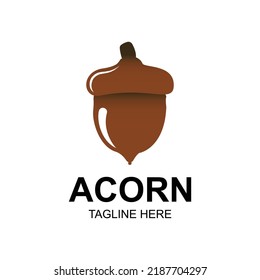 Acorn Logo Design Template. Vector Logo Illustration Coffee Nut Gradient Colorful Style.