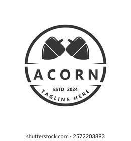 Acorn logo design vector illustration. It is a symbol of a new beginning, rebirth and hope