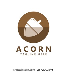 Acorn logo design vector illustration. It is a symbol of a new beginning, rebirth and hope