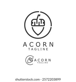 Acorn logo design vector illustration. It is a symbol of a new beginning, rebirth and hope