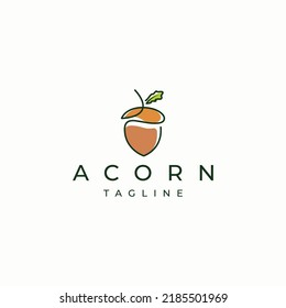 Acorn logo icon design template flat vector illustration